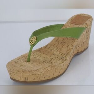 Tory Burch Suzy Green Leather Cork